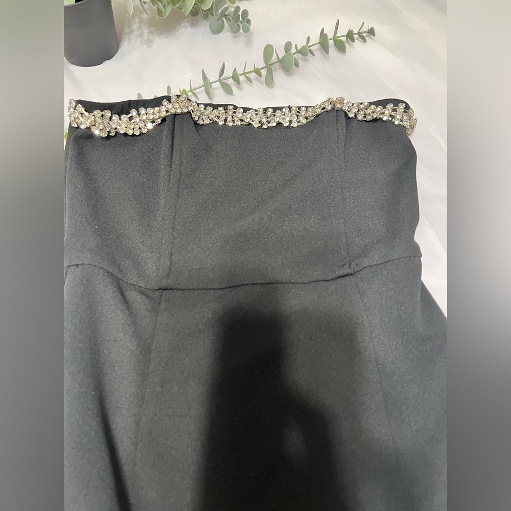 Lulus Black Feel the Beat Mini Rhinestone Dress Size Extra Small Color - Picture 3 of 10